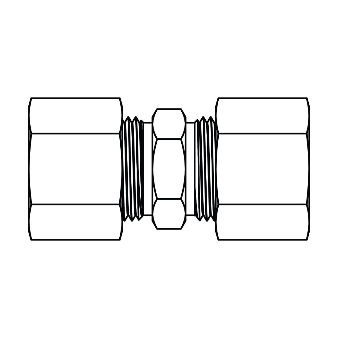 62-04-02 Tube Union, Brass Compression