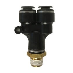 620606C D.O.T. Male Branch Wye, 3/8 - in Push - to - Connect x 3/8 - in Push - to - Connect x 3/8 - in Male NPT, Composite - GetHydraulics.com