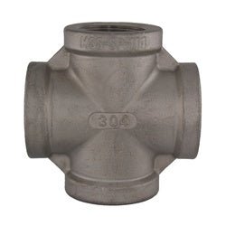 62395MS SP - 114 Cross, 1 - in Female NPT x 1 - in Female NPT x 1 - in Female NPT x 1 - in Female NPT, 304 Stainless Steel - GetHydraulics.com