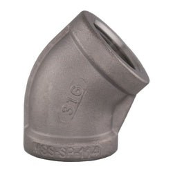 63192MS SP - 114 45 - deg Elbow, 4 - in Female NPT x 4 - in Female NPT, 316 Stainless Steel - GetHydraulics.com