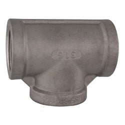 63260MS SP - 114 Pipe Tee, 3 - in Female NPT x 3 - in Female NPT x 3 - in Female NPT, 316 Stainless Steel - GetHydraulics.com