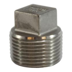 63659 Cored Square Head Plug, 2 - 1/2 - in MPT, 316 Stainless Steel, 150 lb - GetHydraulics.com