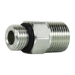 64012016 Straight Adapter, 1 - 1/4 - in Male O-Ring Boss x 1 - in Male NPTF, Steel - GetHydraulics.com