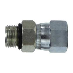 6402O1010 Swivel Adapter, 5/8 - in Male O-Ring Boss x 5/8 - in Female JIC Swivel, Steel - GetHydraulics.com