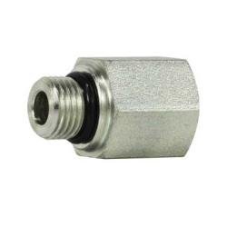 6405O108 Adapter, 5/8 in Male ORB x 1/2 in FNPT, Steel - GetHydraulics.com