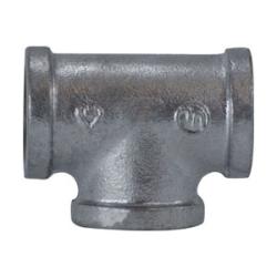 64252 Pipe Tee, 3/8 in FPT x 3/8 in FPT x 3/8 in FPT, Iron, Galvanized, 150 lb - GetHydraulics.com