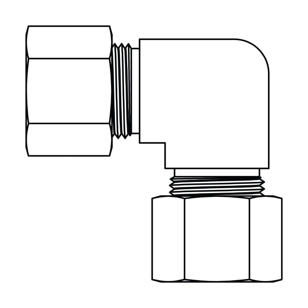65 - 10 - 08 Tube Union Elbow 90 , Brass Compression - GetHydraulics.com