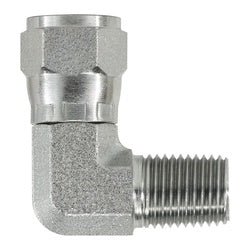 6501812 90 - deg Swivel Elbow, 1/2 - in Female JIC Swivel x 3/4 - in Male NPTF, Steel - GetHydraulics.com