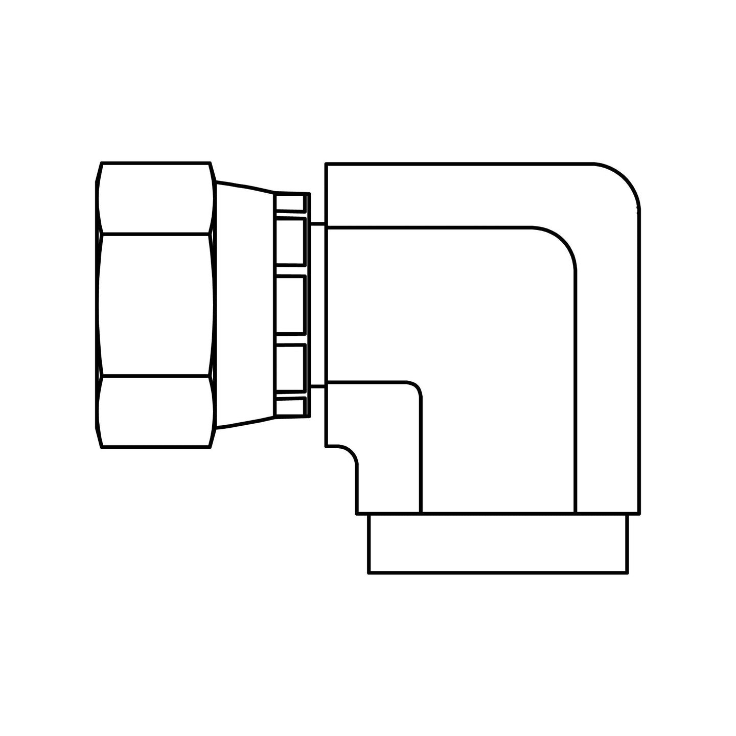 6503 - 06 - 04 JIC Swivel to Pipe Elbow 90 - GetHydraulics.com