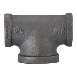 65300 Bullhead Tee, 1 in FPT x 1 in FPT x 1 - 1/2 in FPT, Iron, Black, 150 lb - GetHydraulics.com