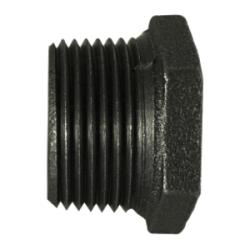 65508 Reducer Hex Bushing, 3/4 in MPT x 3/8 in FPT, Iron, Black - GetHydraulics.com