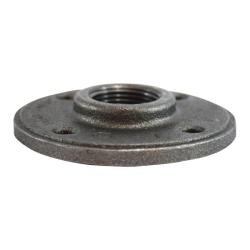 65693 Round Floor Flange, 3/4 in FPT, Iron, Black, 150 - GetHydraulics.com