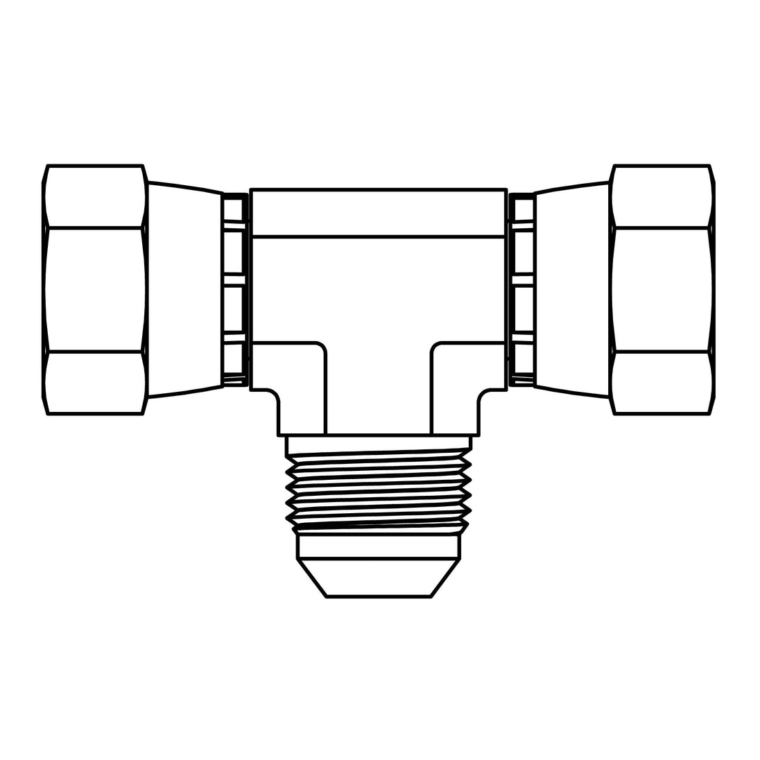 6603 - 12 - 12 - 12 JIC Swivel Branch Tee - GetHydraulics.com