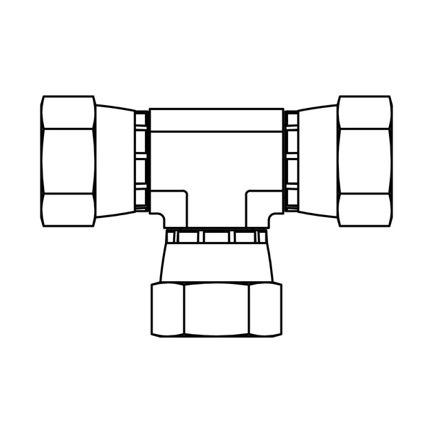 6606 - 06 - 06 - 06 JIC Swivel Union Tee - GetHydraulics.com