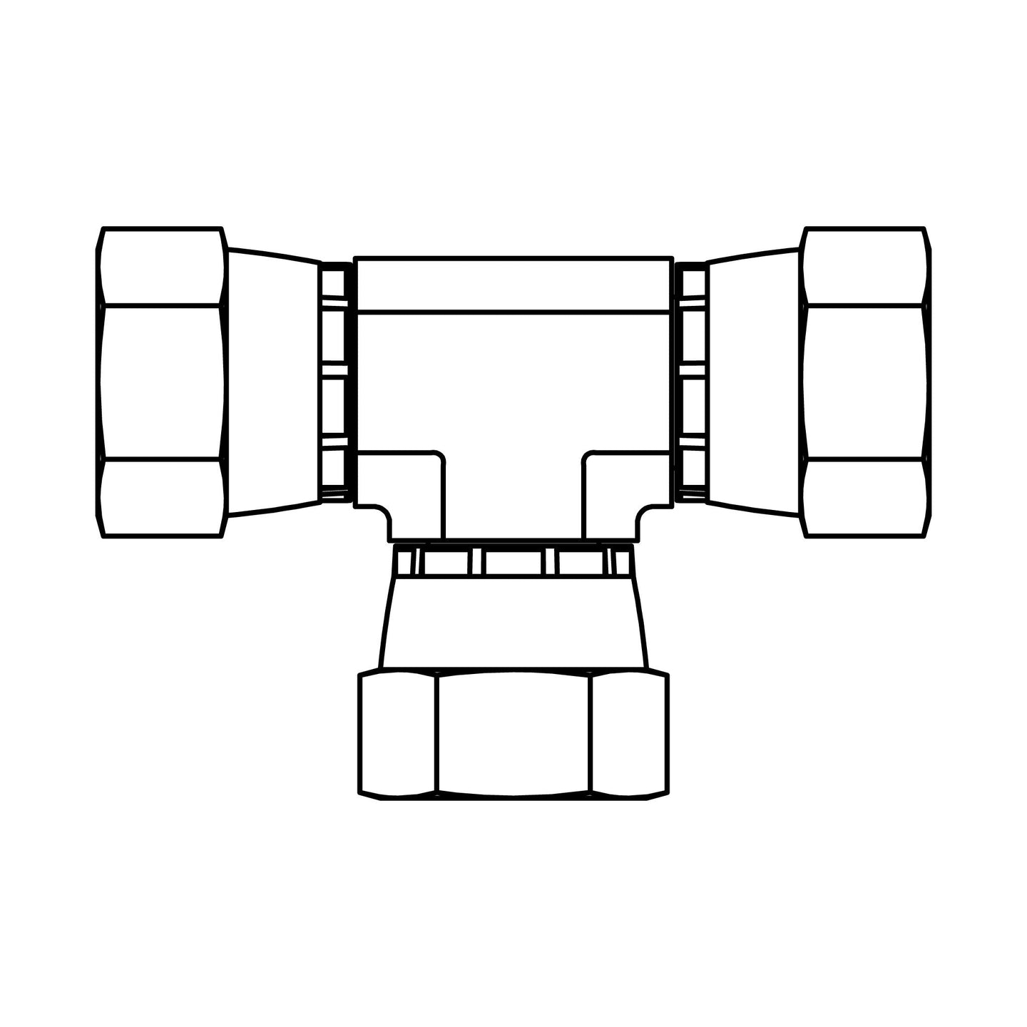 6606 - 16 - 16 - 16 JIC Swivel Union Tee - GetHydraulics.com