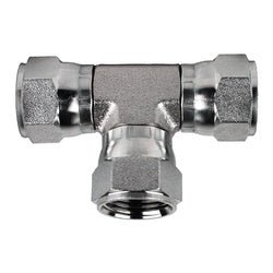 6606888 Swivel Union Tee, 1/2 - in Female JIC Swivel x 1/2 - in Female JIC Swivel x 1/2 - in Female JIC Swivel, Steel - GetHydraulics.com