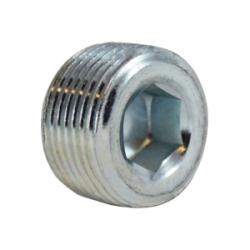 66764 Hex Socket Countersunk Plug, 1/2 in MNPT, Steel, Zinc - Plated, 150 lb - GetHydraulics.com