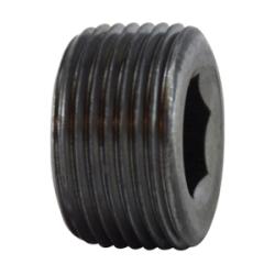 67764 Hex Socket Countersunk Plug, 1/2 in MNPT, Steel, Black, 150 lb - GetHydraulics.com