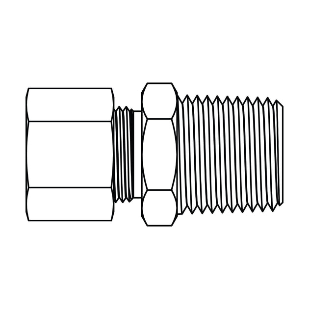 68 - 03 - 04 Tube to Pipe Fitting, Brass Compression - GetHydraulics.com