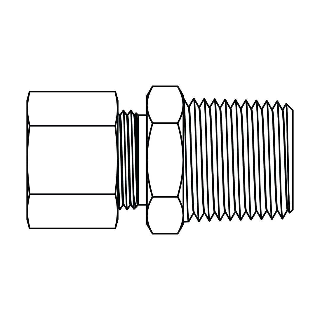 68 - 10 - 06 Tube to Pipe Fitting, Brass Compression - GetHydraulics