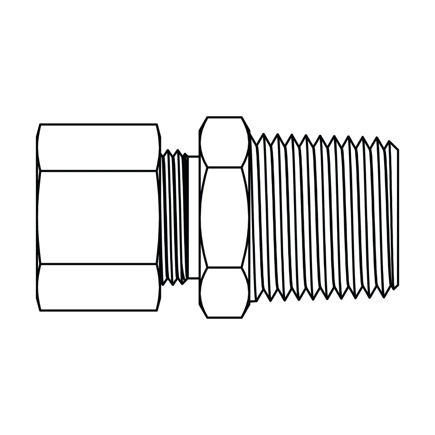 68 - 10 - 08 Tube to Pipe Fitting, Brass Compression - GetHydraulics