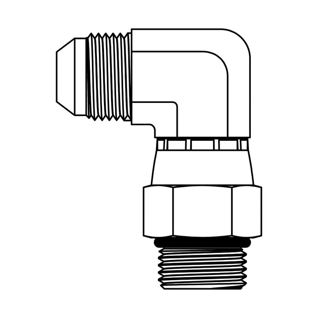 6801 - S - 10 - 10 JIC to O-Ring Swivel Elbow 90 - GetHydraulics.com