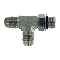 6804NWO1612 Run Tee, 1 - in Male JIC x 3/4 - in Male Adjustable O-Ring Boss x 1 - in Male JIC, Steel - GetHydraulics.com