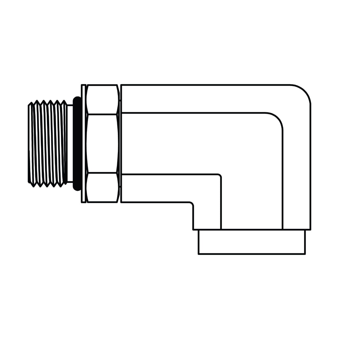 6805 - L - 16 - 16 O-Ring to Pipe Elbow 90 - Long - GetHydraulics.com