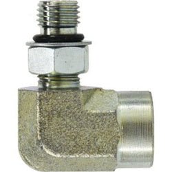 6805NWO128 90 - deg Elbow, 3/4 - in Male Adjustable O-Ring Boss x 1/2 - in Female NPTF, Steel - GetHydraulics.com
