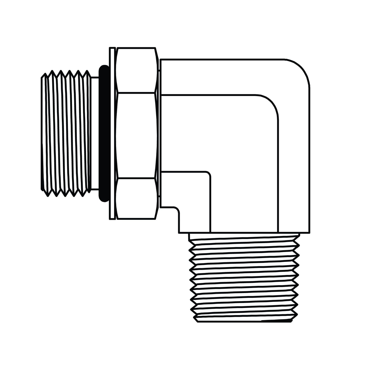 6806 - 32 - 32 O-Ring to Pipe Elbow 90 - GetHydraulics.com