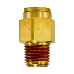 680602M D.O.T. Male Connector, 6mm Push - to - Connect x 1/8 - in Male NPTF, Brass - GetHydraulics.com