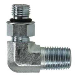 6806NWO1616 90 deg Elbow, 1 - in Male Adjustable O-Ring Boss x 1 - in Male NPTF, Steel - GetHydraulics.com