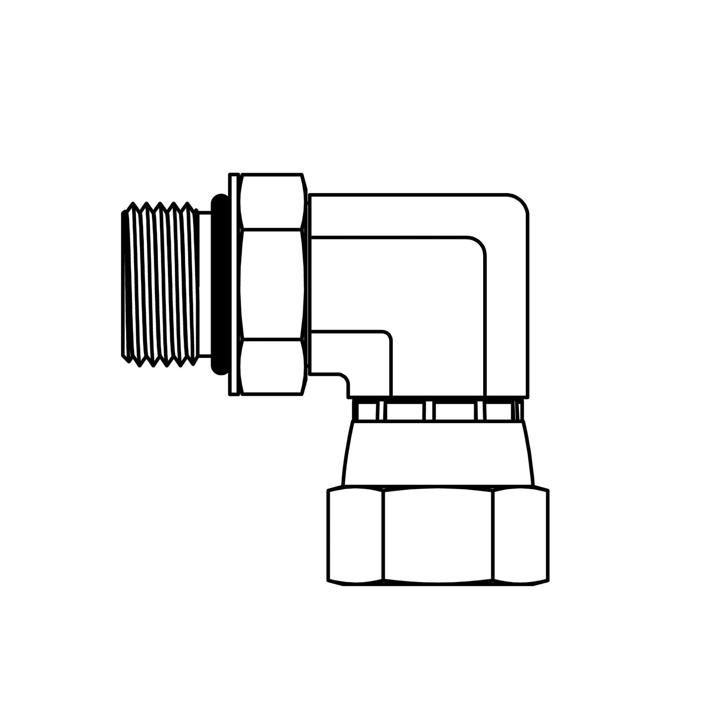 6809 - 12 - 12 O-Ring to JIC Swivel Elbow 90 - GetHydraulics.com
