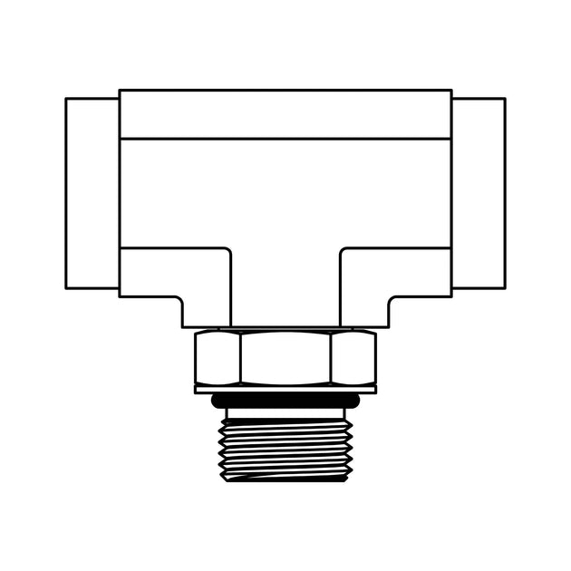 6832 - 08 - 08 - 08 O-Ring Branch Tee - GetHydraulics.com