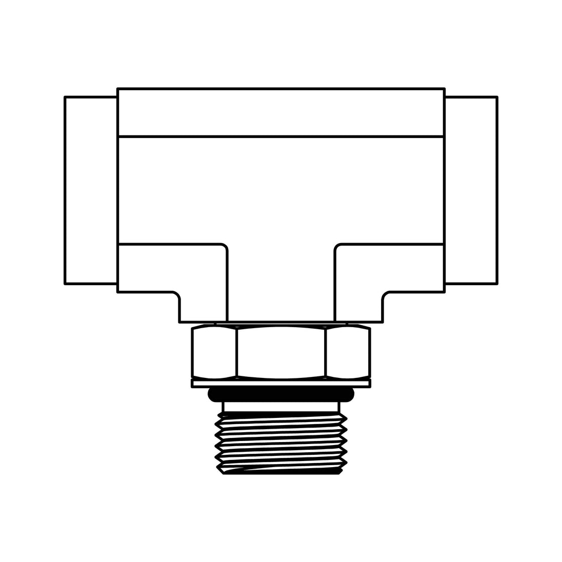 6832 - 20 - 20 - 20 O-Ring Branch Tee - GetHydraulics.com