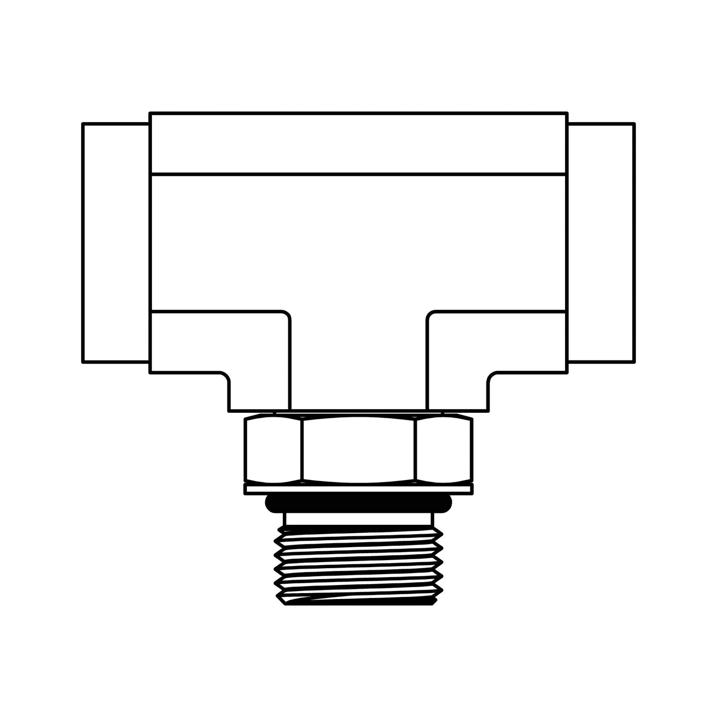 6832 - 20 - 20 - 20 O-Ring Branch Tee - GetHydraulics.com