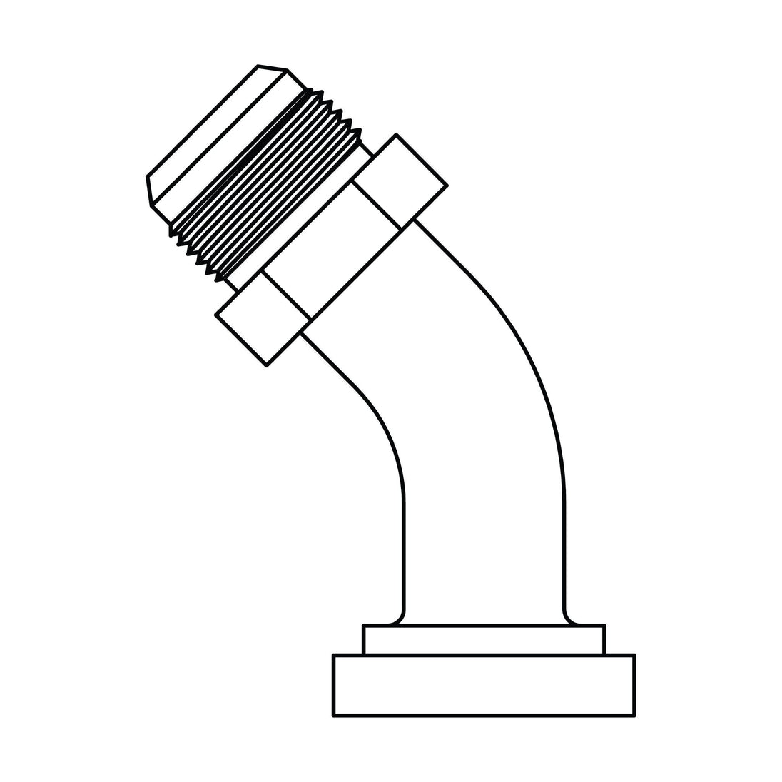 6847 - 32 - 32 JIC to NO BRAZE Flange Elbow 45 - Code 62 - GetHydraulics.com