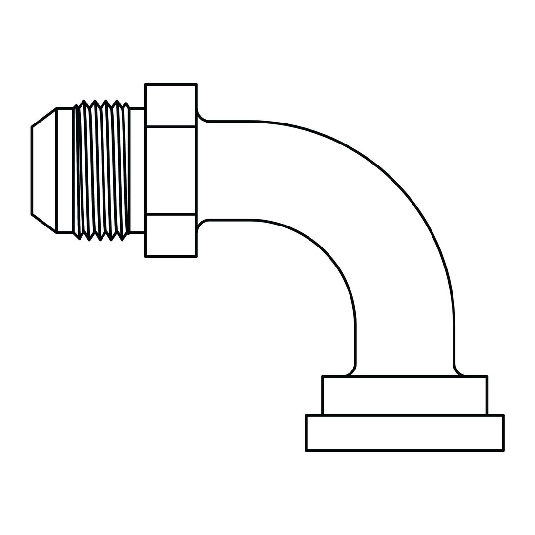 6890 - 32 - 32 JIC to NO BRAZE Flange Elbow 90 - Code 61 - GetHydraulics.com