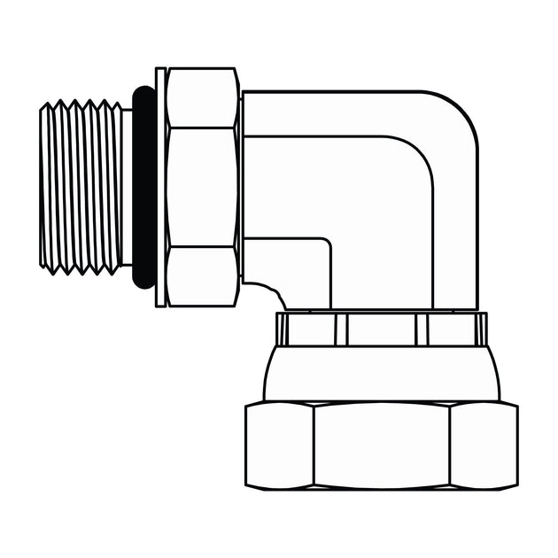 6901 - 10 - 12 O-Ring to Pipe Swivel Elbow 90 - GetHydraulics.com