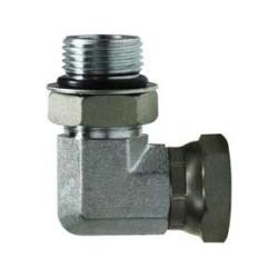 6901NWO86 90 - deg Swivel Adapter Elbow, 3/4 - in Male ORB x 3/8 - in FNPSM, Steel - GetHydraulics.com