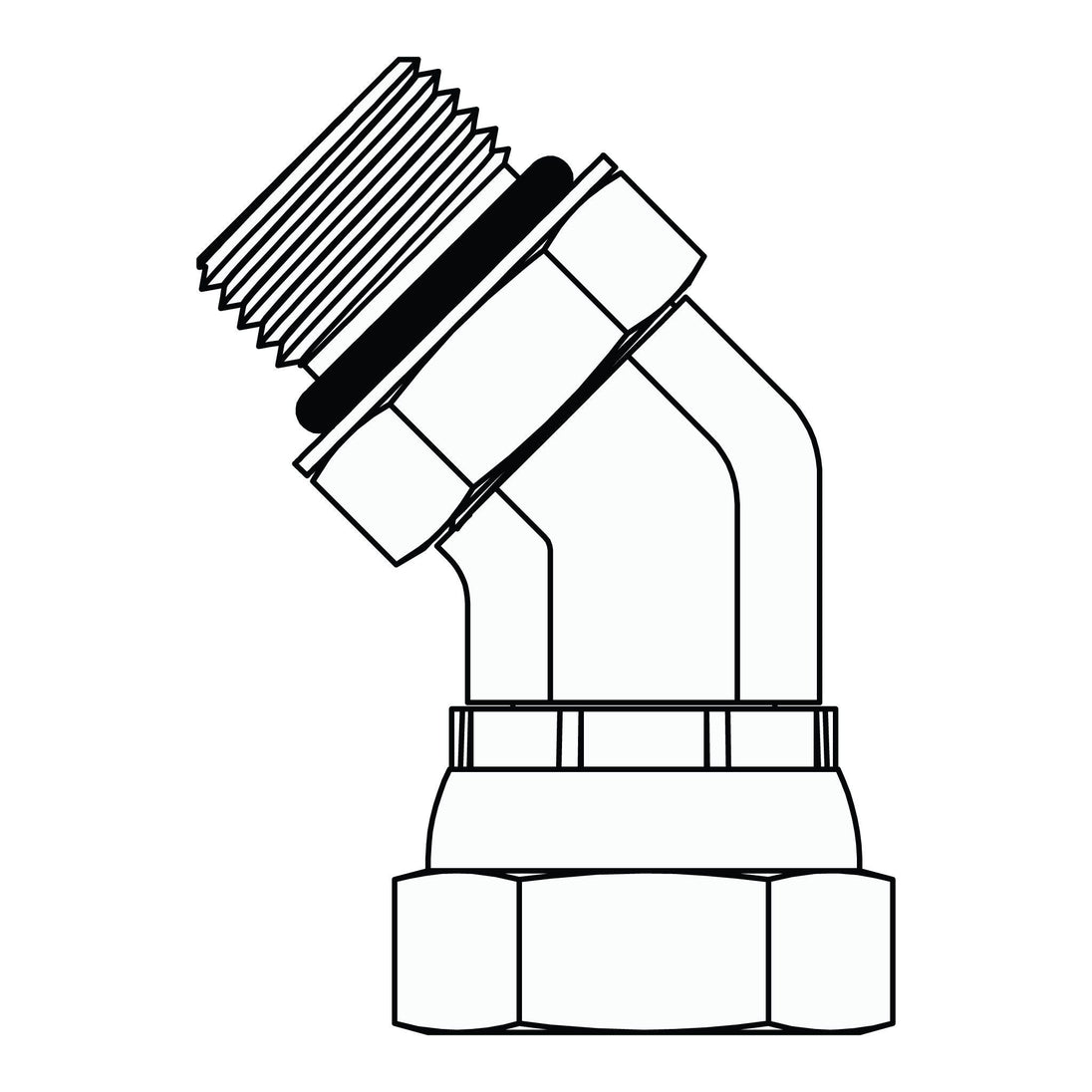 6902 - 08 - 12 O-Ring to Pipe Swivel Elbow 45 - GetHydraulics.com