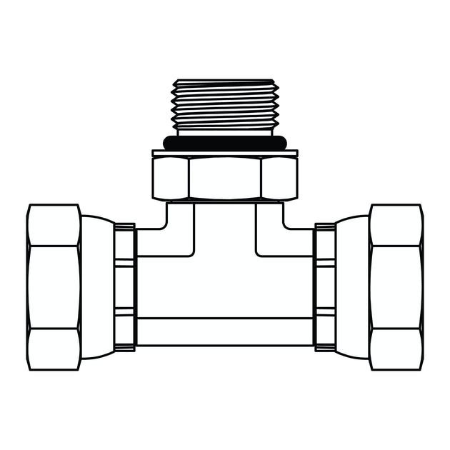 6911 - 04 - 04 - 04 O-Ring to Pipe Swivel Branch Tee - GetHydraulics.com