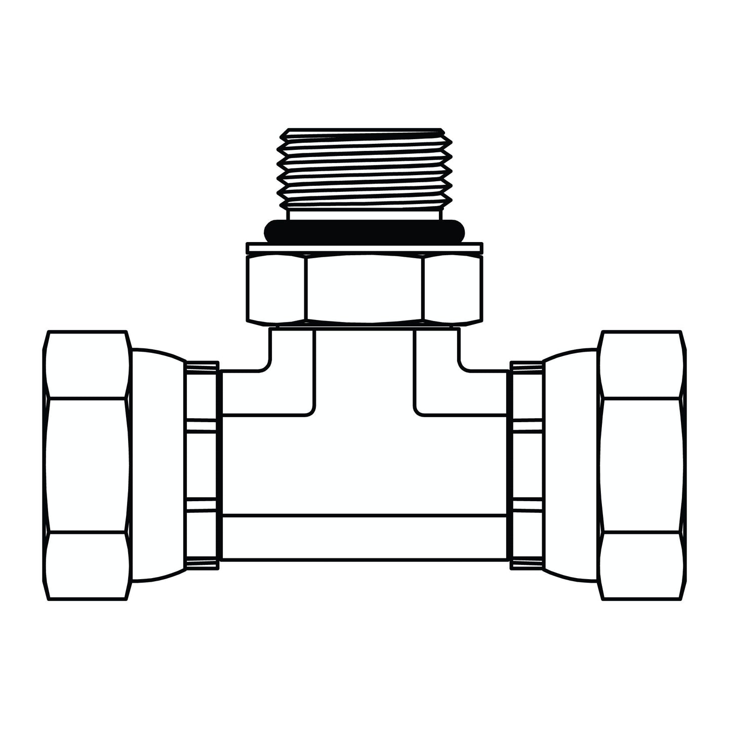 6911 - 08 - 06 - 06 O-Ring to Pipe Swivel Branch Tee - GetHydraulics.com