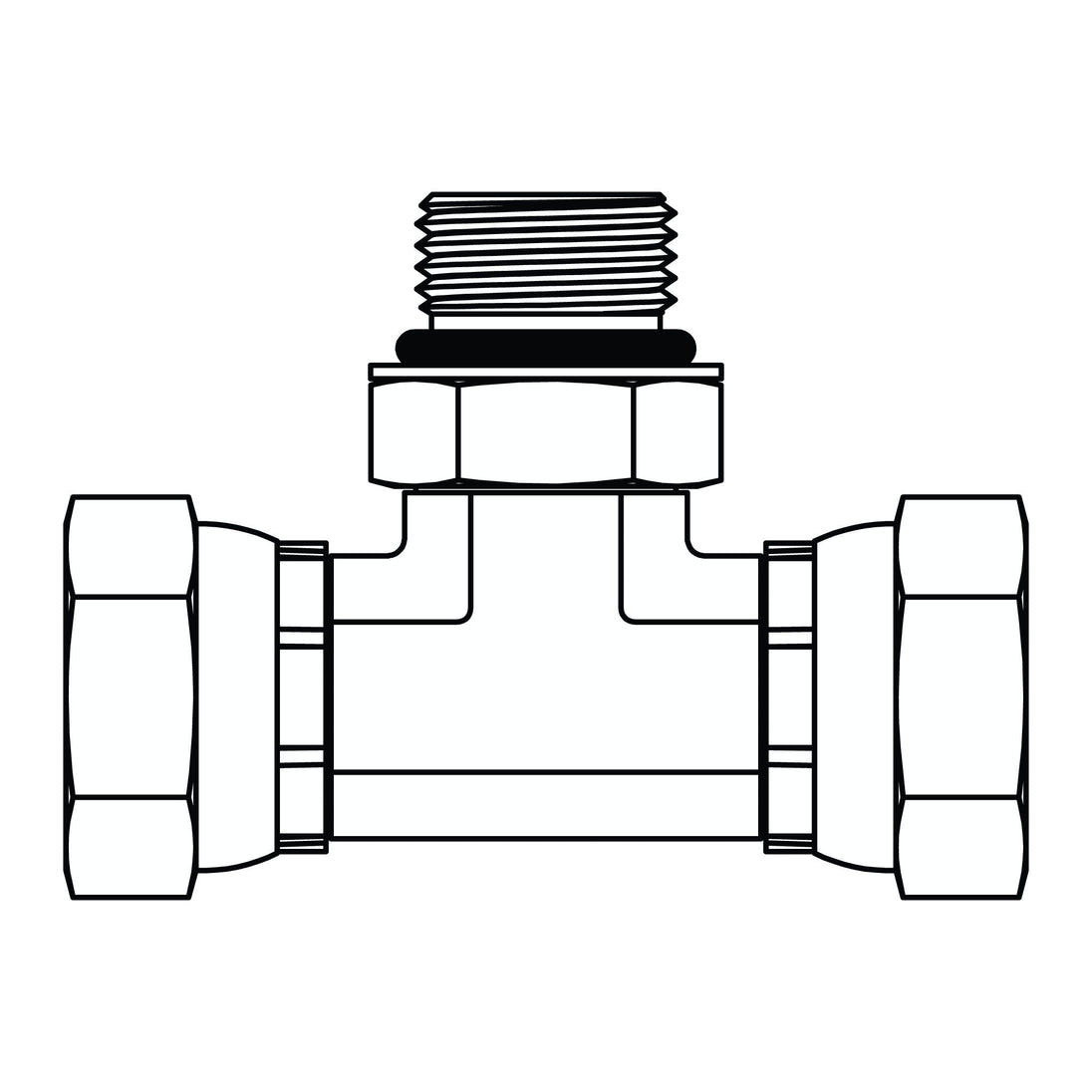 6911 - 08 - 08 - 08 O-Ring to Pipe Swivel Branch Tee - GetHydraulics.com