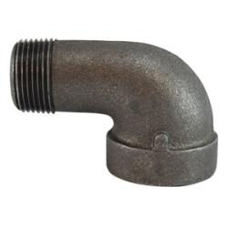 69161 90 deg Street Elbow, 1/4 in MPT x 1/4 in FPT, Iron, Black, XH Schedule, 300 lb - GetHydraulics.com
