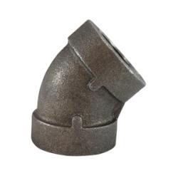 69186 45 deg Elbow, 1 - 1/4 in FPT x 1 - 1/4 in FPT, Iron, Black, SCH 80/XH Schedule, 300 lb - GetHydraulics.com