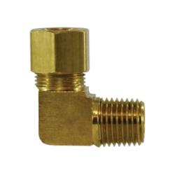 69A - 10D 90 deg Barstock Elbow, 5/8 in Tube x 1/2 in MPT, Brass - GetHydraulics.com