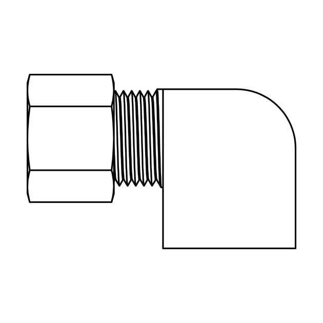 70 - 04 - 02 Tube to Pipe Elbow 90 , Brass Compression - GetHydraulics.com