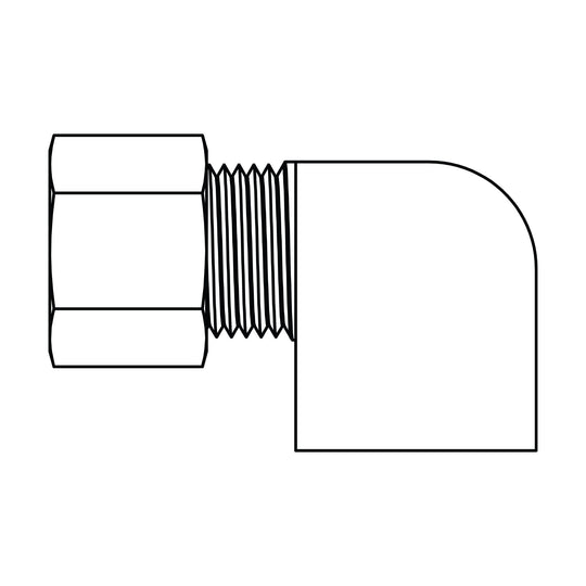 70 - 06 - 06 Tube to Pipe Elbow 90°, Brass Compression - GetHydraulics