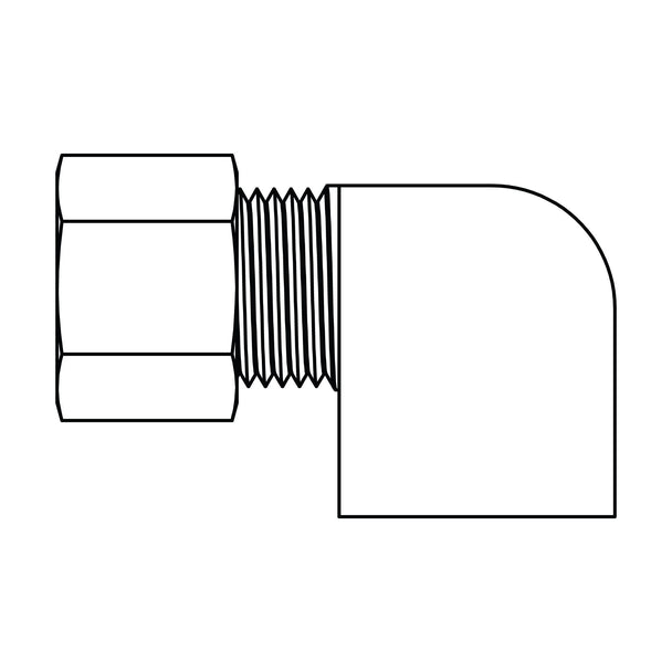70 - 10 - 08 Tube to Pipe Elbow 90°, Brass Compression - GetHydraulics